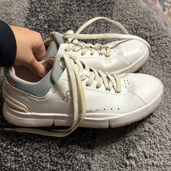 Women's White and Gray Sneakers - Picture 3 of 5